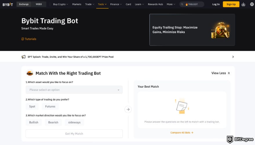Gunbot Review: a screenshot of Bybit Trading Bot platform.