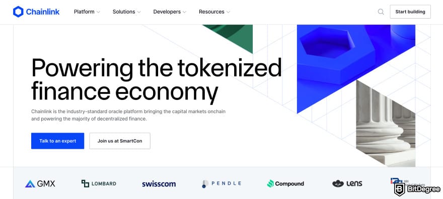 Halal crypto list: Chainlink homepage.