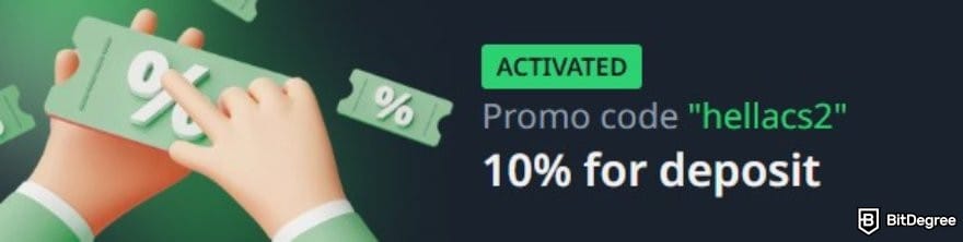 Hellcase promo code: the hellacs2 promo code banner.