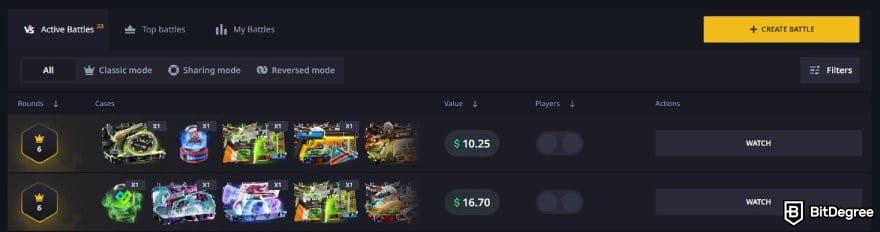 Hellcase promo code: the active case battle page on Hellcase.