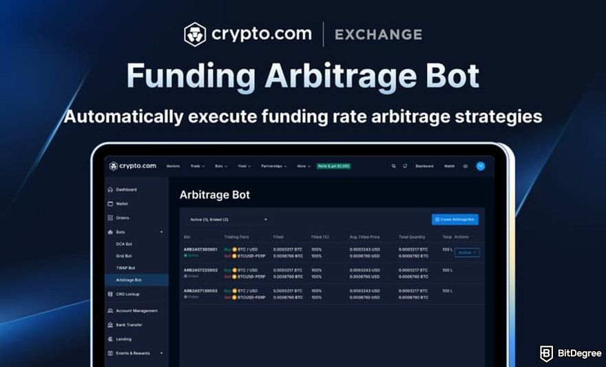 How do AI trading bots work: Crypto.com's arbitrage bot.