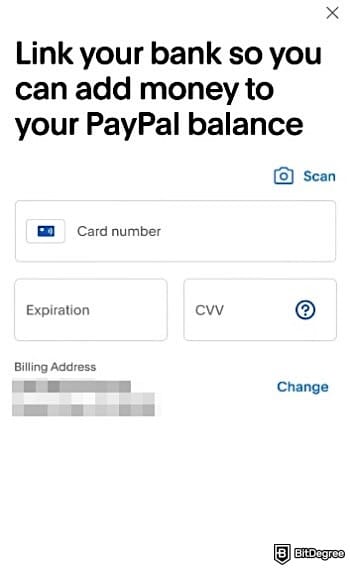 How to add money to PayPal: linking a card on PayPal.