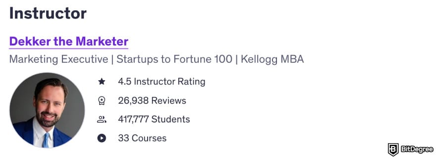 How to become a marketing manager: course instructor Dekker the Marketer.