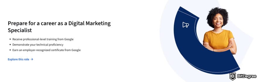 How to become a marketing manager: prepare for a career as a Digital Marketing Specialist on Coursera.