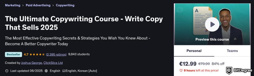 How to become a writer: the Ultimate Copywriting Course.