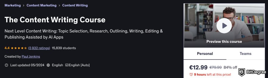 How to become a writer: the Content Writing Course.