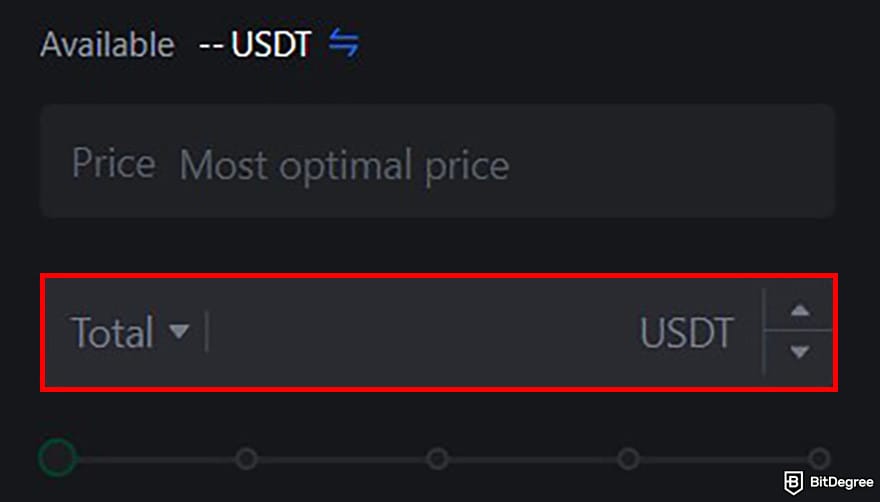 How to buy AIXBT: the buy order form on MEXC's spot trading platform with the amount box highlighted.
