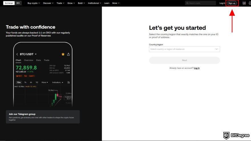 How to buy Baby Doge: sign up to the exchange.