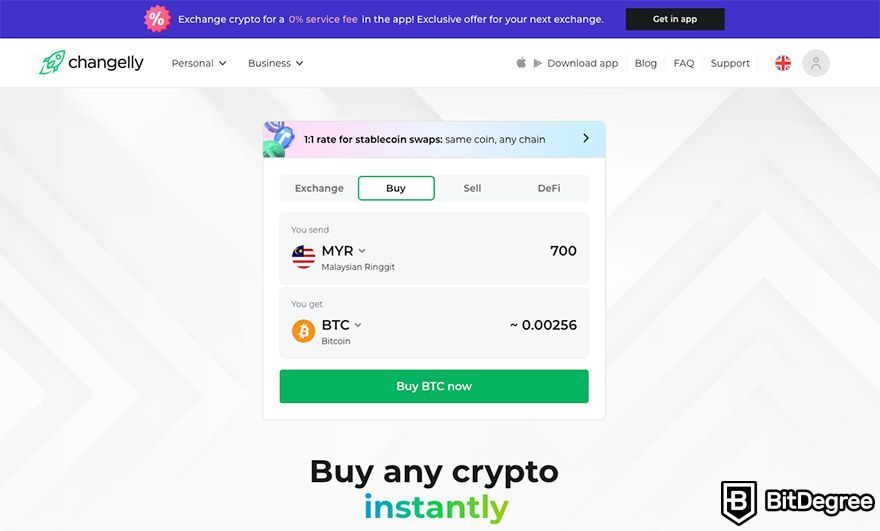 How to buy Bitcoin in Malaysia: Changelly's instant crypto purchasing tool.