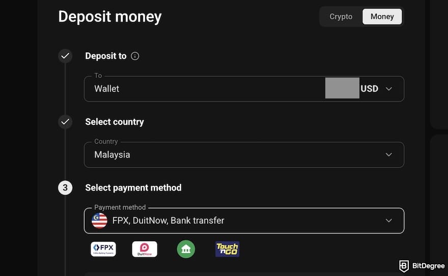 How to buy Bitcoin in Malaysia: the deposit page on PrimeXBT, showing Malaysian payment methods. How to buy Bitcoin in Malaysia: the deposit page on PrimeXBT, showing Malaysian payment methods.