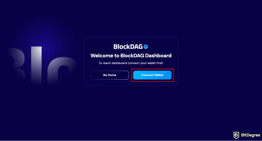 How to buy BlockDAG: click [Connect Wallet].