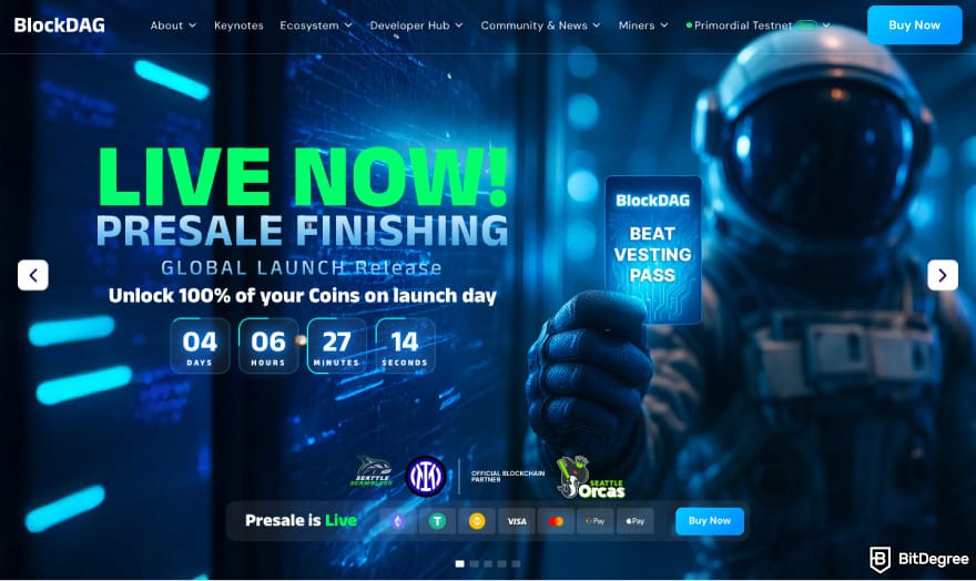 How to buy BlockDAG: a screenshot of BlockDAG's presale countdown.