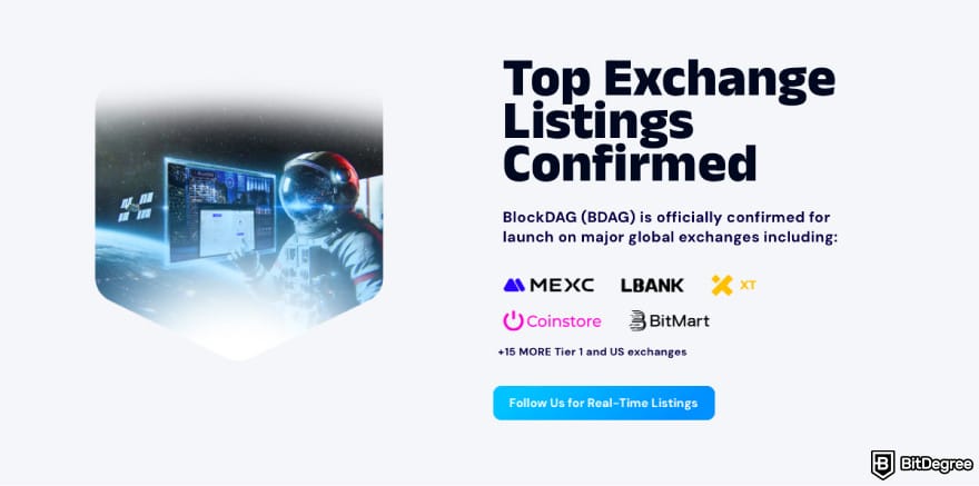 How to buy BlockDAG: a screenshot of BDAG future listings.