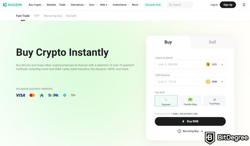 How to buy BNB: KuCoin.
