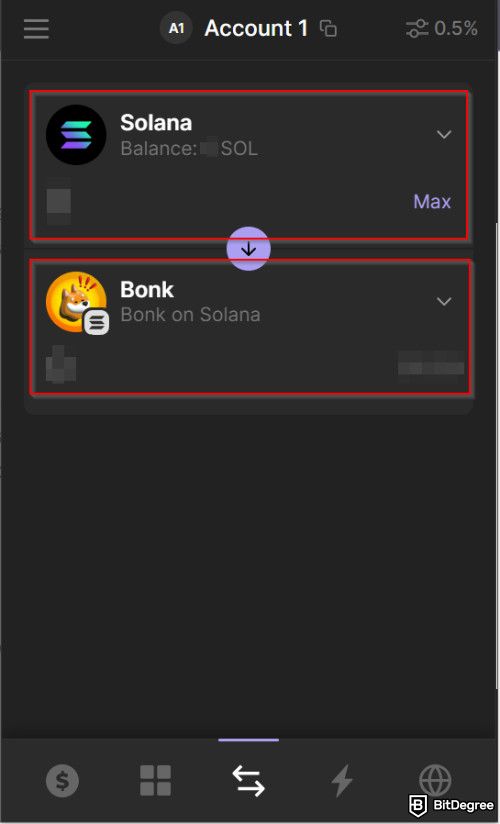 How to buy Bonk: swap tokens.