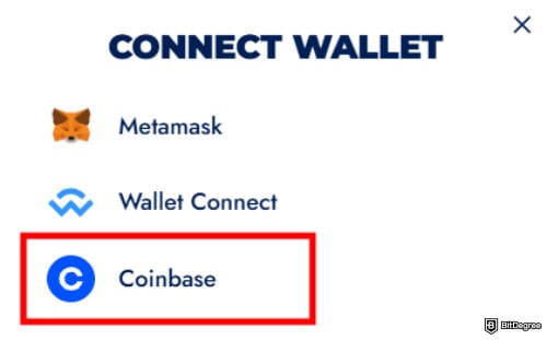 How to buy BTFD coin: the [Coinbase] option as a wallet to connect to BTFD.io.