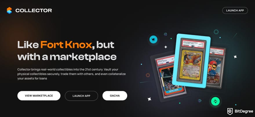 How to buy CARDS token: Collector Crypt homepage.