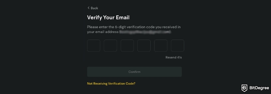 How to buy ChainGPT: BYDFi email verification.