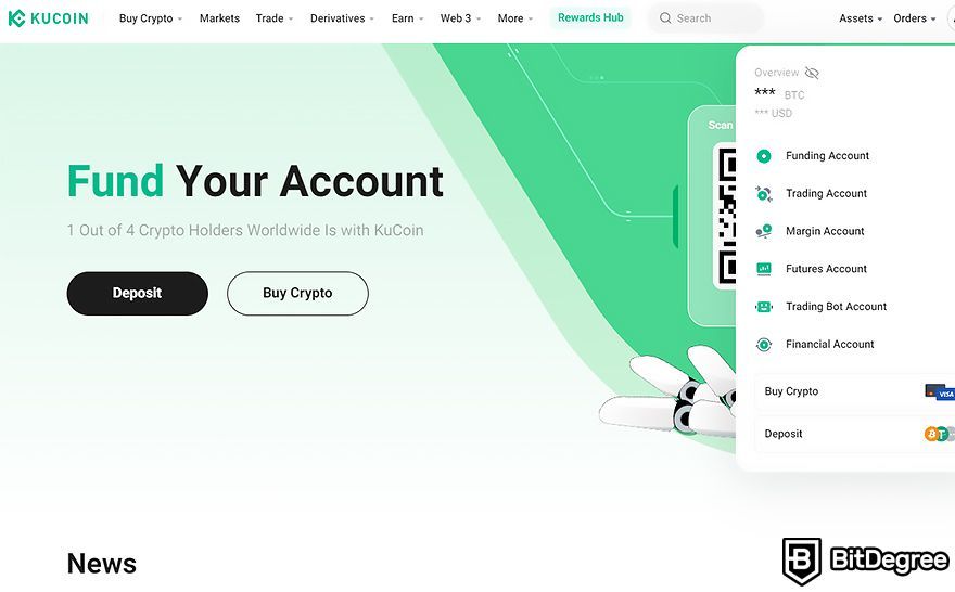 How to buy crypto in Australia: fund account on KuCoin.