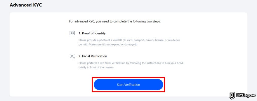 How to buy EarthMeta: start advanced verification process.