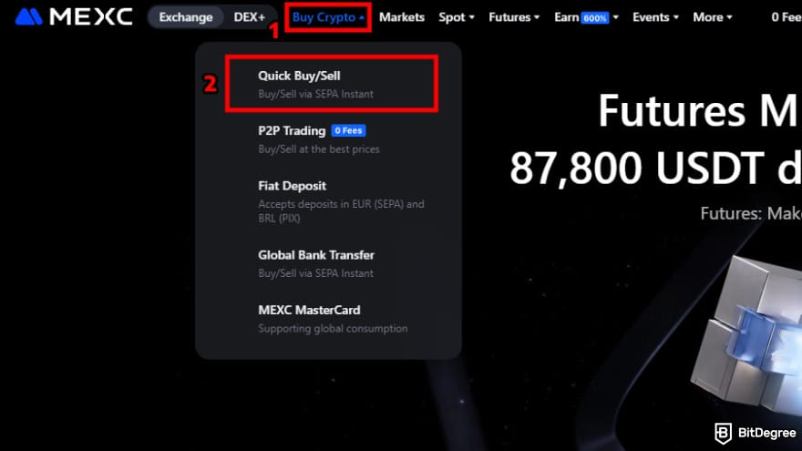 How to buy EarthMeta: go to the quick buy and sell page.