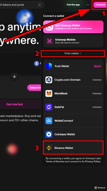 How to buy EarthMeta: connect your crypto wallet.