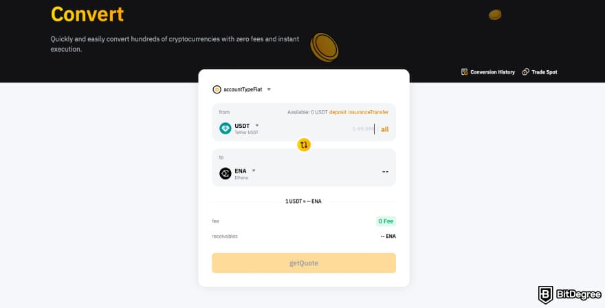 How to Buy ENA: click getQuote on Bybit.