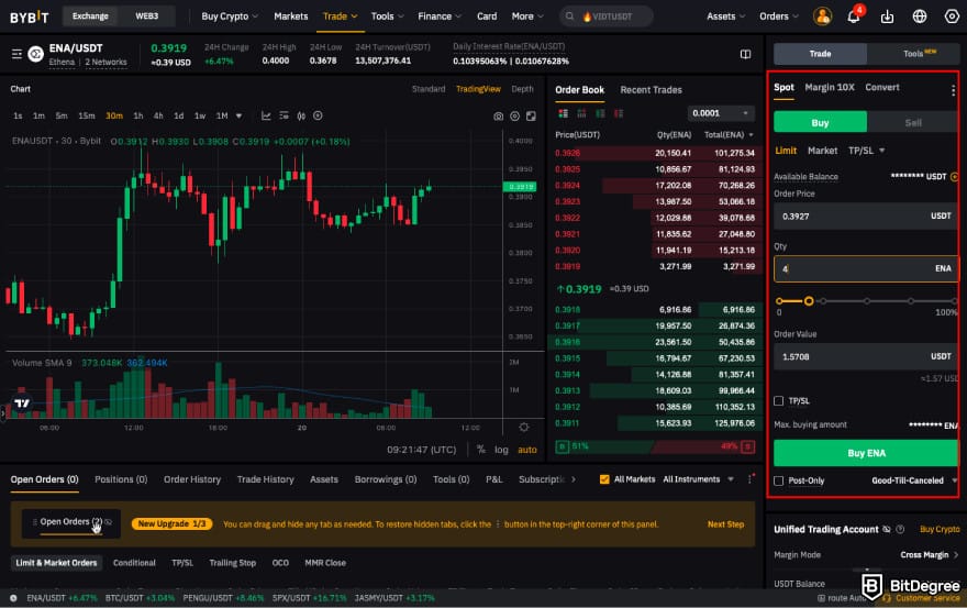 How to Buy ENA: click Buy ENA on Bybit.