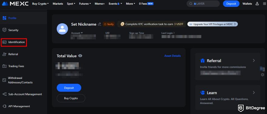 How to buy Fartcoin: Identification menu.