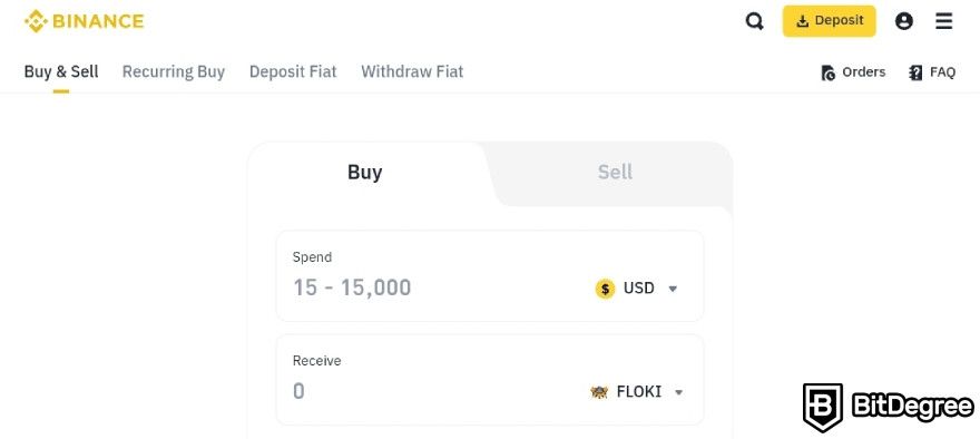 How to Buy Floki: the buy & sell tab.