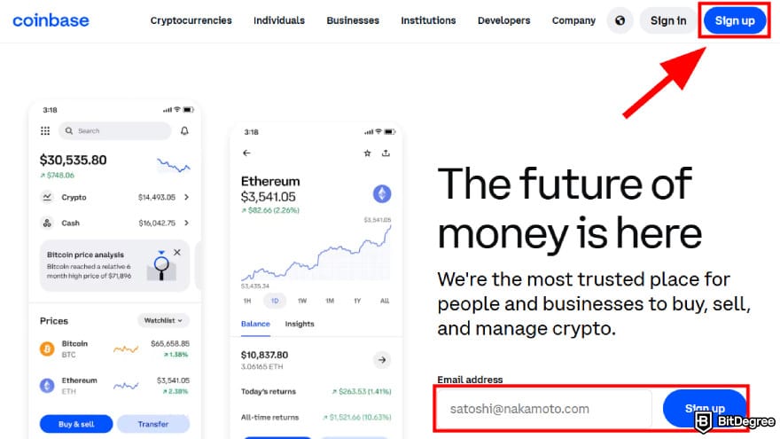 How to buy Gigachad coin: sign up on Coinbase.