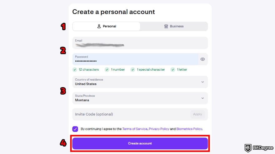 How to buy Gigachad coin: create a personal account.