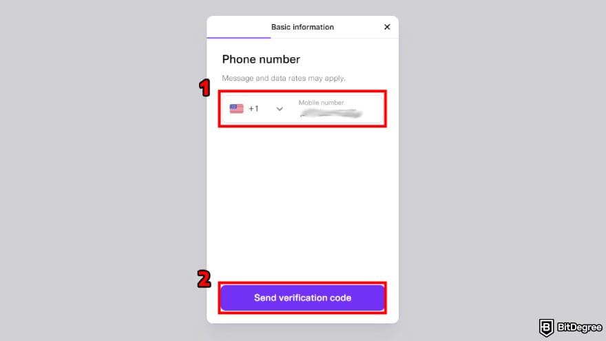 How to buy Gigachad coin: enter your phone number.