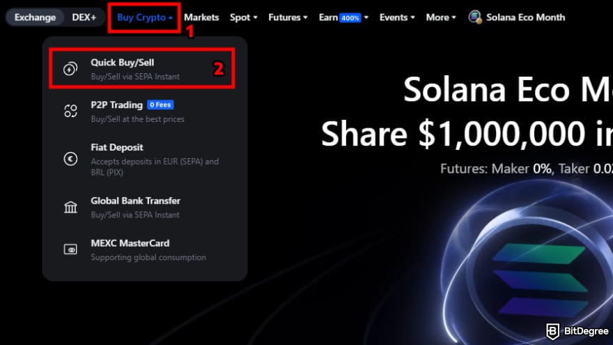 How to buy Gigachad coin: go to the quick buy section.