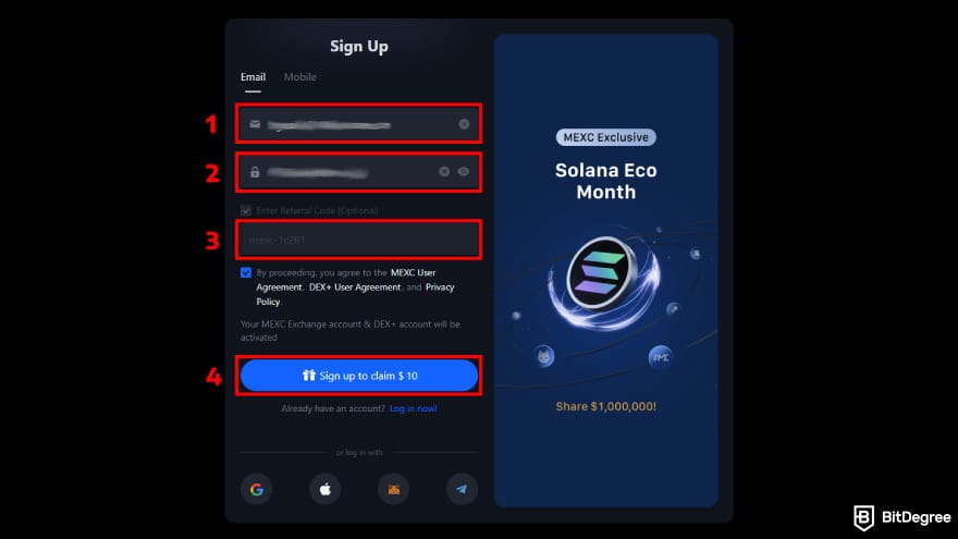 How to buy Gigachad coin: create an account.