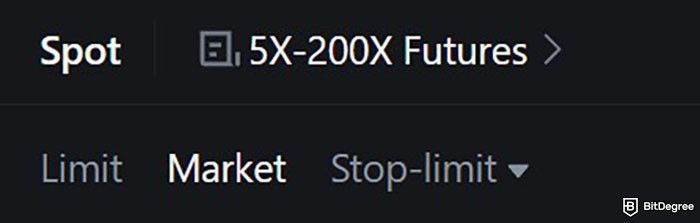 How to buy Hosky: the available order types on MEXC spot trading platform.