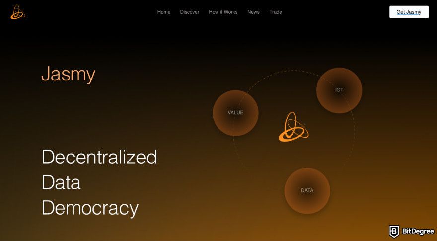 How to buy JasmyCoin: a screenshot of the official Jasmy website.