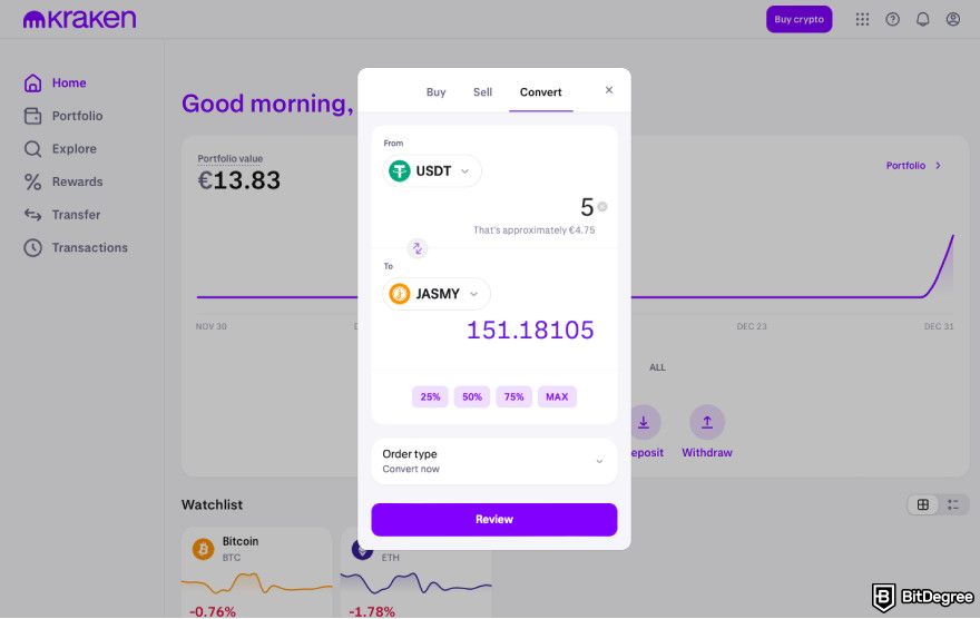 How to buy JasmyCoin: review conversion details.