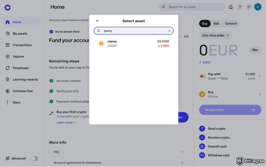 How to buy JasmyCoin: find JASMY on the list.