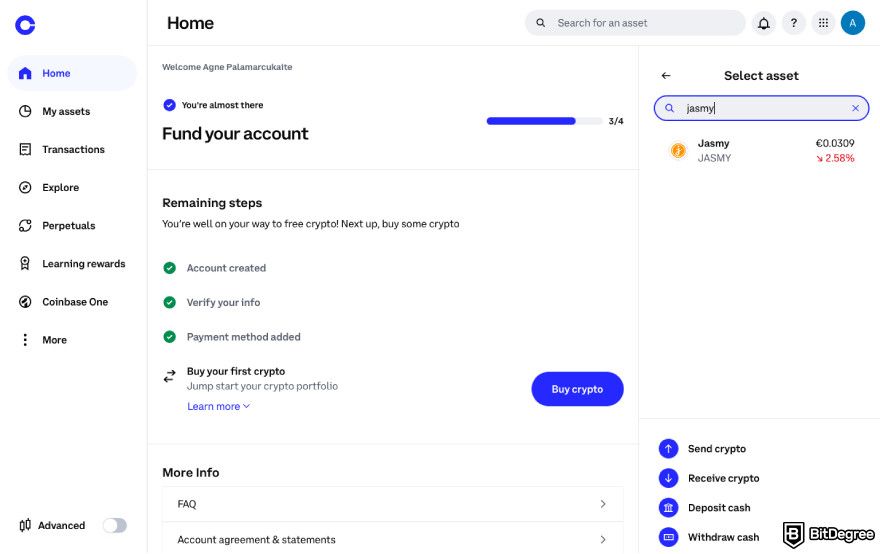 How to buy JasmyCoin: select JASMY on the list.