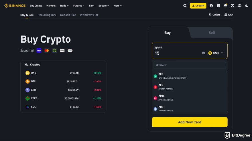 How to buy JasmyCoin: type in the amount you want to spend.