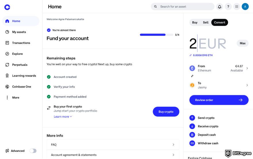 How to buy JasmyCoin: review order.