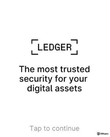How to buy Kaspa coin: Ledger Stax's starter screen.