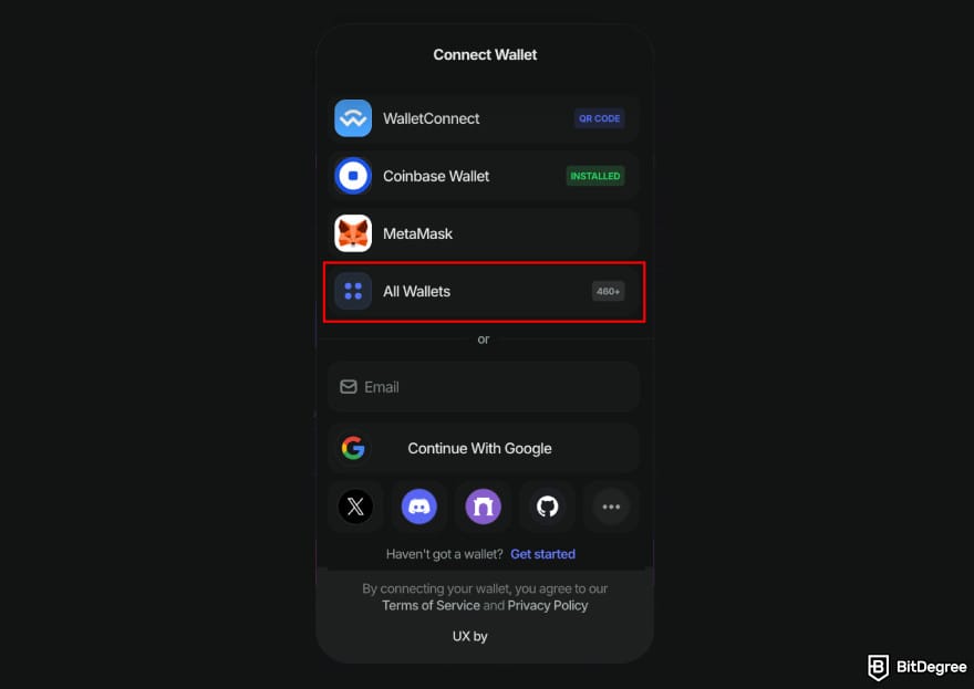 How to buy Lightchain AI: buy Lightchain AI by connecting wallet and choose [All Wallets].