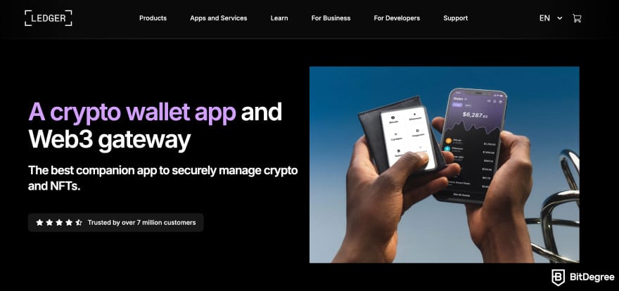 How to buy Lightchain AI: Ledger Live app homepage.
