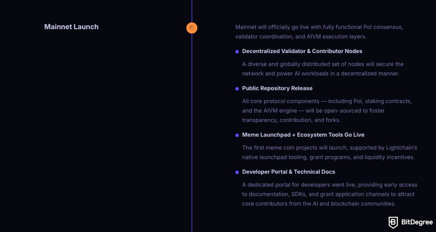 How to buy Lightchain AI: Lightchain AI mainnet launch page.