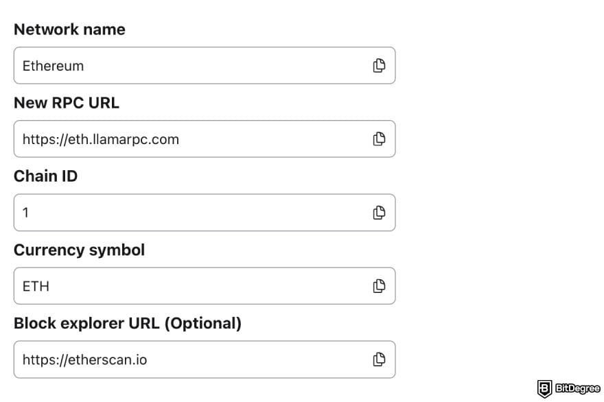 How to buy Lightchain AI: adding network details to MetaMask.