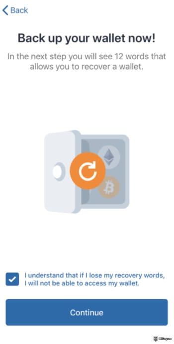 How to buy Lightchain AI: Trust Wallet back-up process.