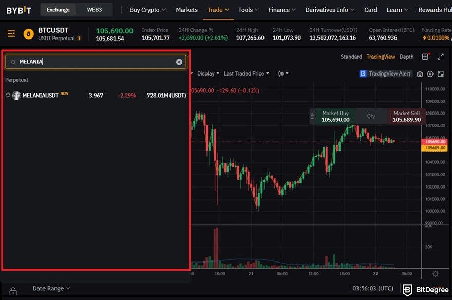 How to buy Melania Trump crypto coin: the MELANIA/USDT trading pair.