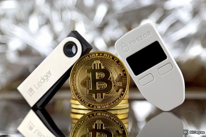 How to buy meme coins: BTC coins, a Ledger wallet, and Trezor wallet.